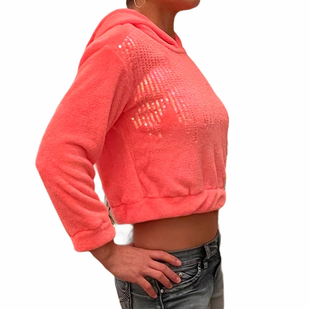 Girls Size XL 
Beauties- Pink sequence Hoodie